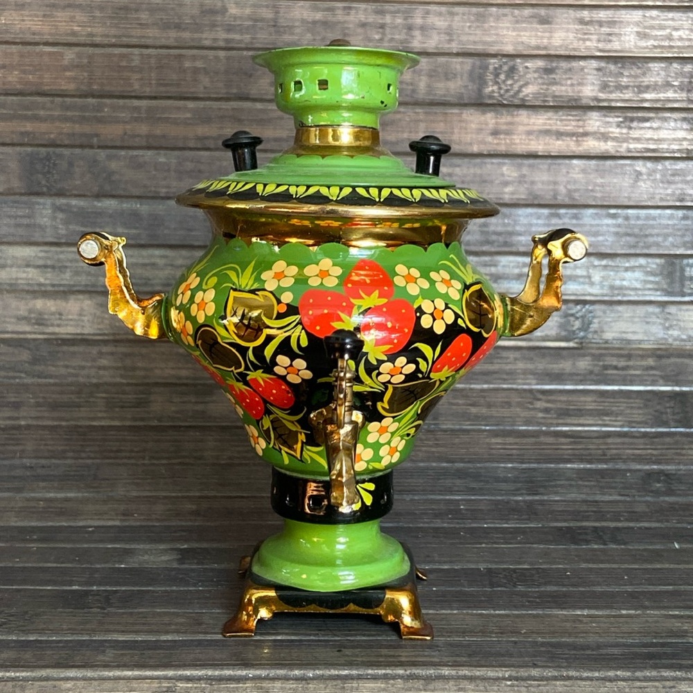 Vintage Hand Painted Russian Samovar Tea Urn
